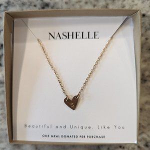 Nashelle Heart Charm Bracelet - Gold - Initial S - New in Box